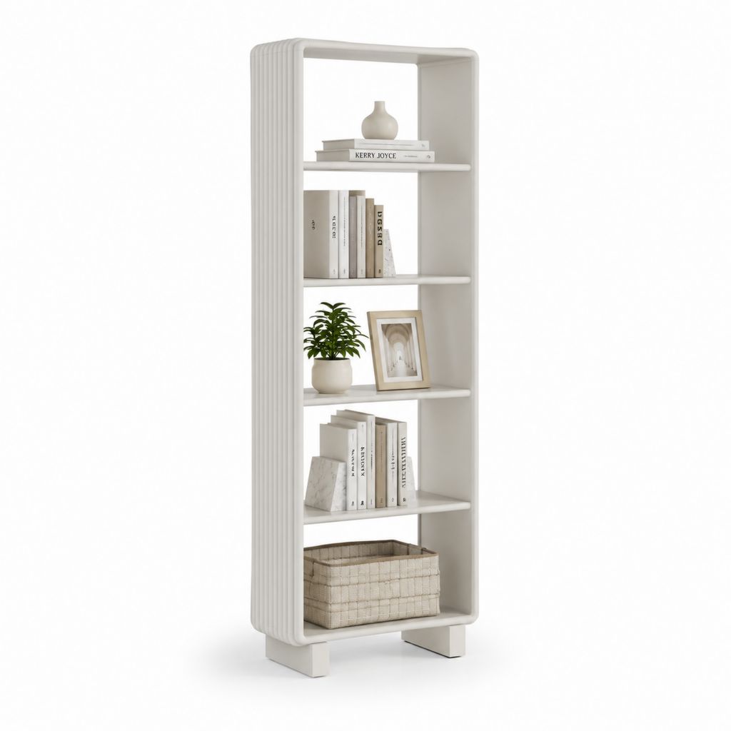 Libreria a 5 ripiani bianca in MDF 60 x 30 x 180 cm